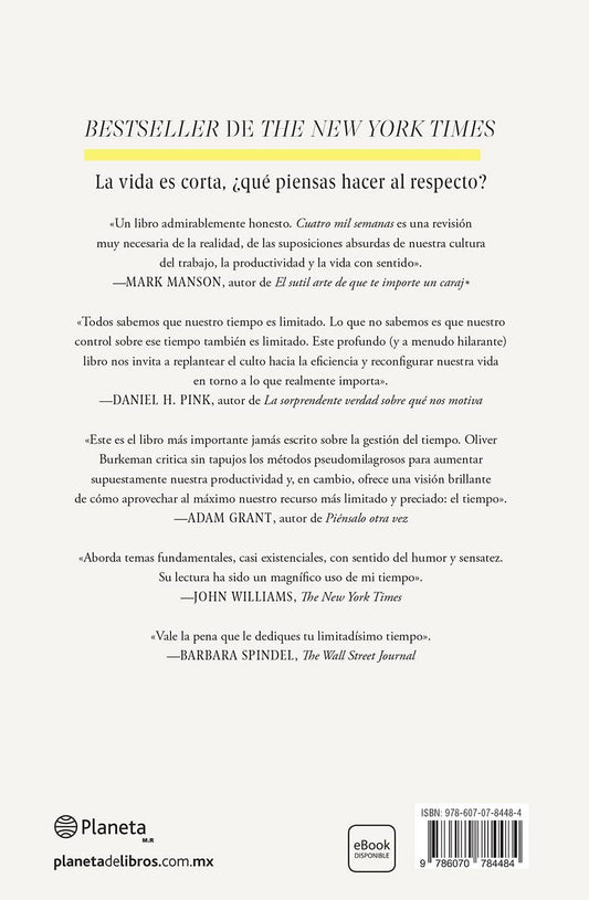 Cuatro mil semanas | Gestión del tiempo para mortales